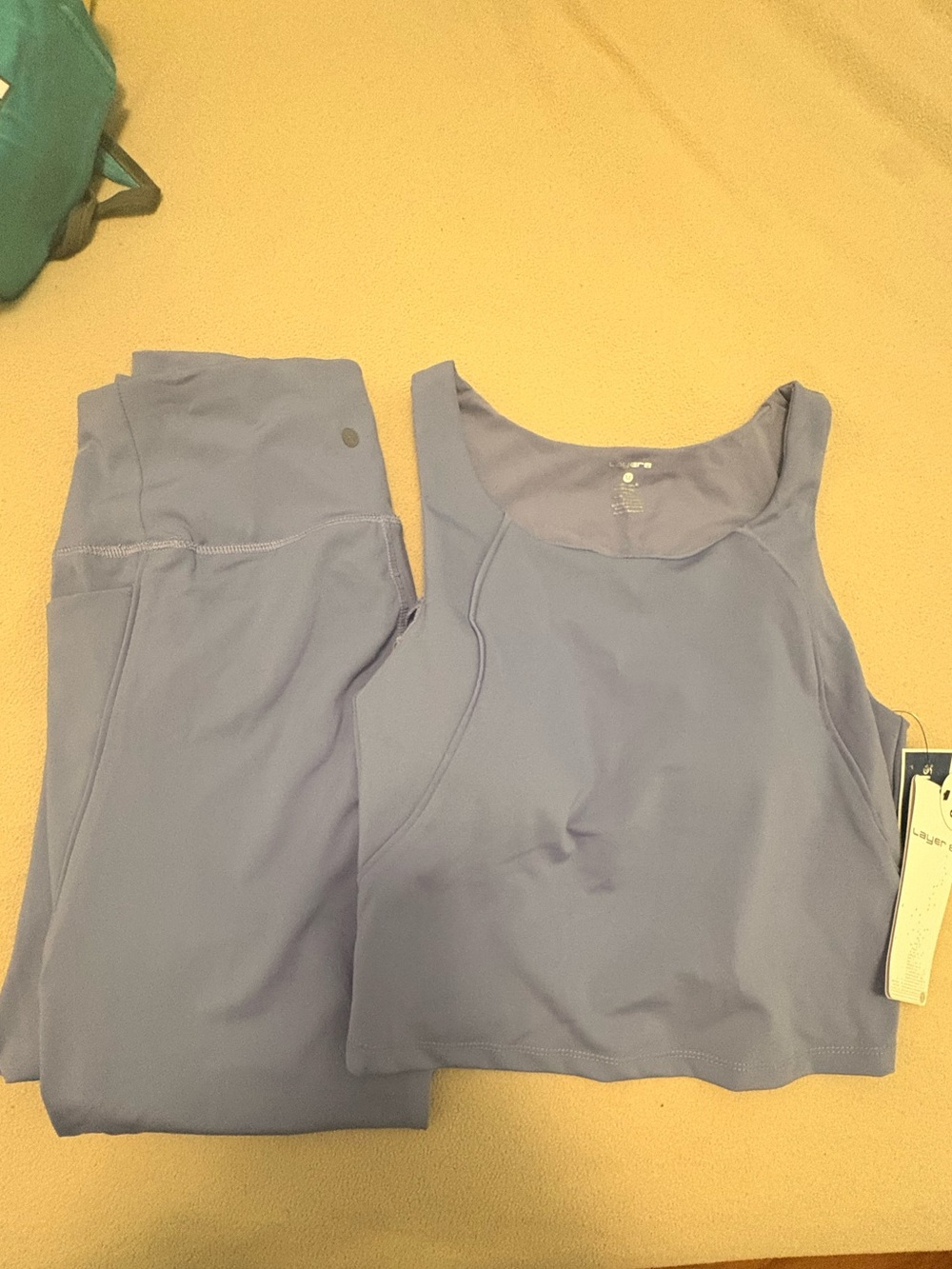 Layer 8 Lavender Workout Tank and High-Waist Leggings Set